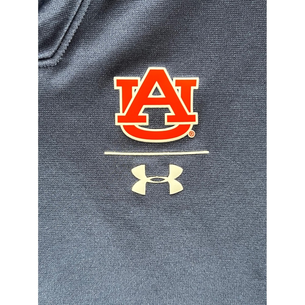 Under Armour Auburn Tigers Mens Large War Eagle Quarter Zip Pullover Navy Blue - Picture 9 of 10